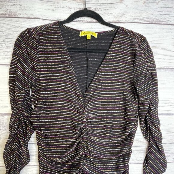 Circus Ny Blouse Women’s Size M Colorful Glitter Y2K Date Night BOHO - Picture 3 of 10